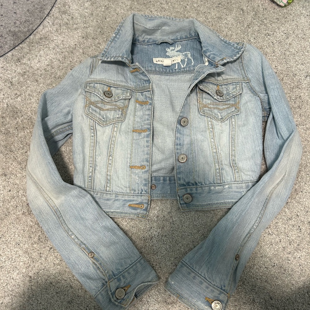 Abercrombie cropped girls Denim Jacket